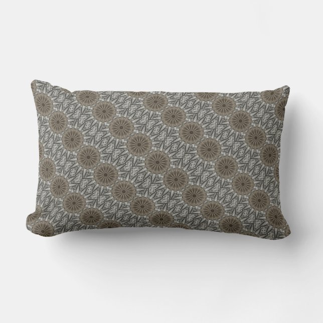 Coussin Rectangle Stylish Elegant Kaleidoscope Design Brown Gray (Recto)