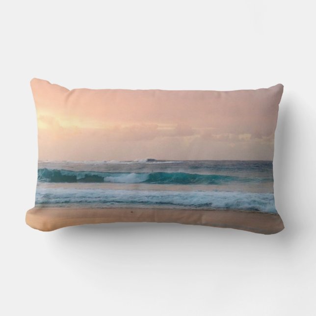 Coussin Rectangle Sunset Beach et océan (Recto)