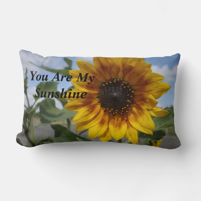 Coussin Rectangle Sunshine de tournesol, (Recto)