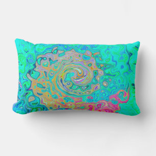 Coussin Rectangle Super Abstrait Rainbow Liquid Swirl