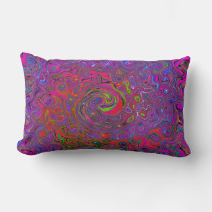 Coussin Rectangle Super psychédélique Magenta Retro Liquide Swirl