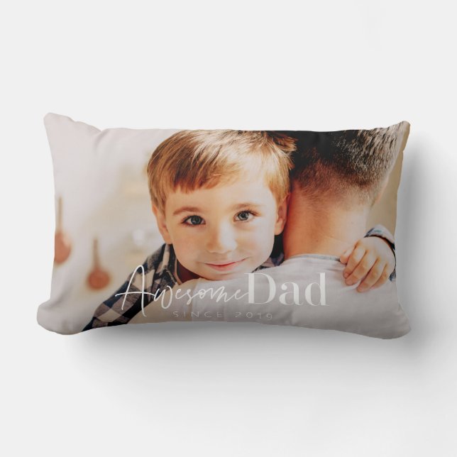 Coussin Rectangle Superbe Papa depuis 20XX Moderne Simple Photo Élég (Recto)