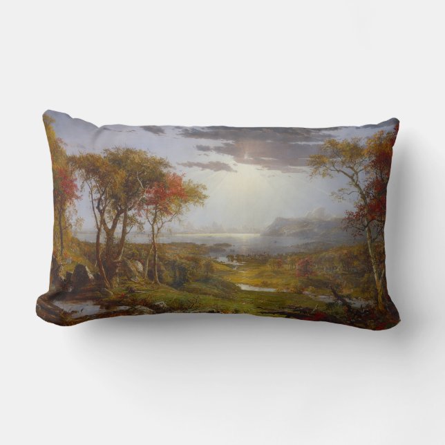 Coussin Rectangle Sur le fleuve Hudson, 1860 (huile sur la toile) (Recto)