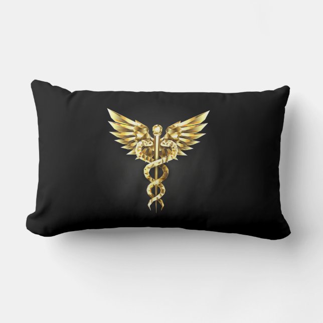 Coussin Rectangle Symbole Polygonal Or Caduceus (Recto)