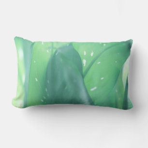 Coussin Rectangle Taie d'oreiller aux feuilles de plante vert pâle