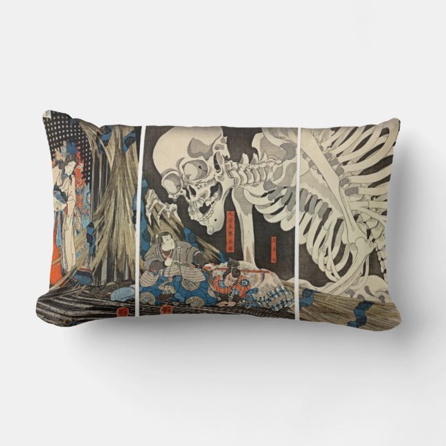Coussin Rectangle Takiyasha la sorcière et le spectre squelettique (Recto)
