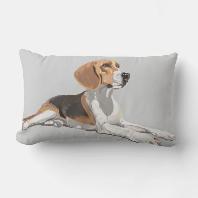 Coussin Rectangle Tan White & Black Beagle (Recto)