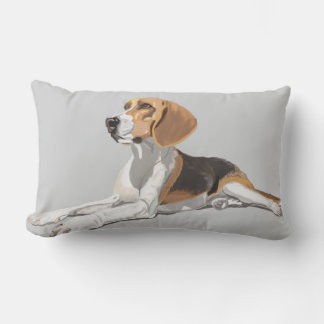 Coussin Rectangle Tan White & Black Beagle