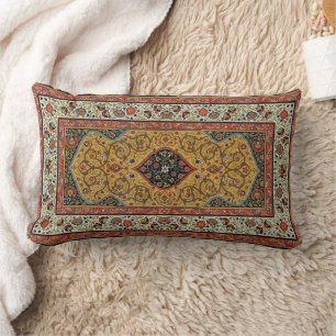 Coussin Rectangle Tapis Élegant Tapisserie Perse Antique Riche