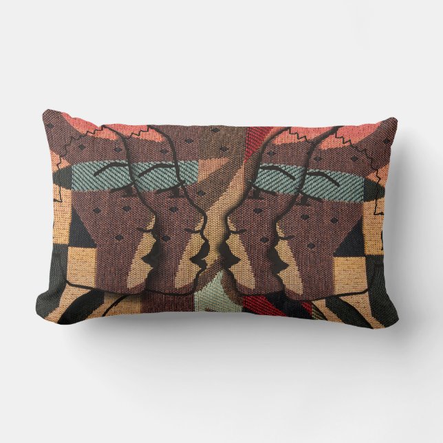 Coussin Rectangle Tapisserie africaine (Recto)