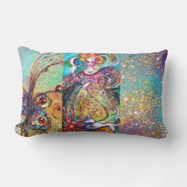 COUSSIN RECTANGLE TAROTS DES OMBRES PERDUES / LA DAME DE LA LUNE (Recto)