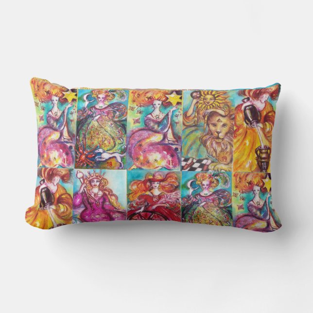 COUSSIN RECTANGLE TAROTS DES OMBRES PERDUES /STAR, LUNE, SOLEIL, EMP (Recto)