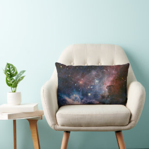 Coussin Rectangle Télescope Nebula Hubble Carina Rouge et Bleu