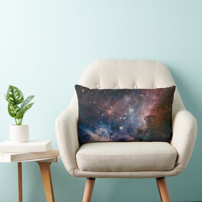 Coussin Rectangle Télescope Nebula Hubble Carina Rouge et Bleu (Chaise)
