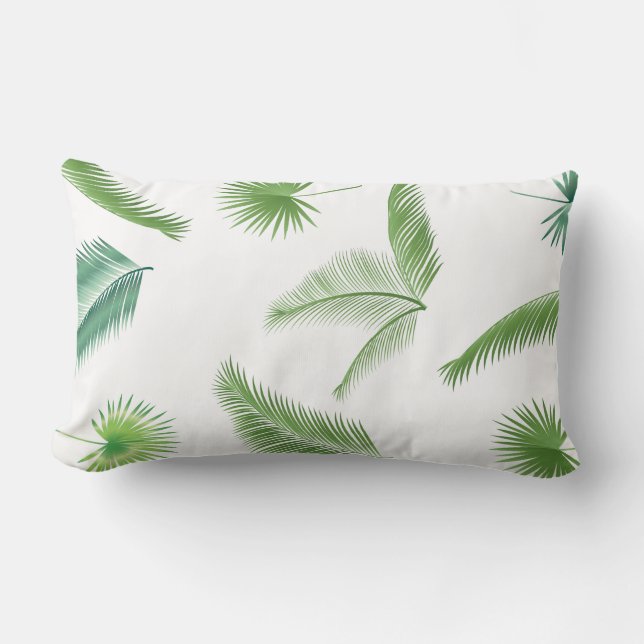 Coussin Rectangle Tendance de l'aquarelle Feuille de palmiers tropic (Recto)
