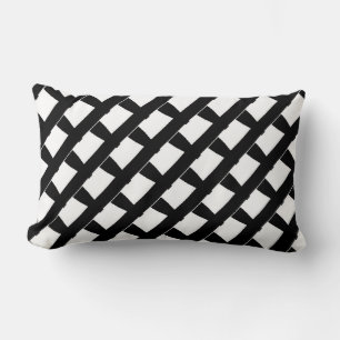 Coussin Rectangle tendance de mode à motif blanc et noir