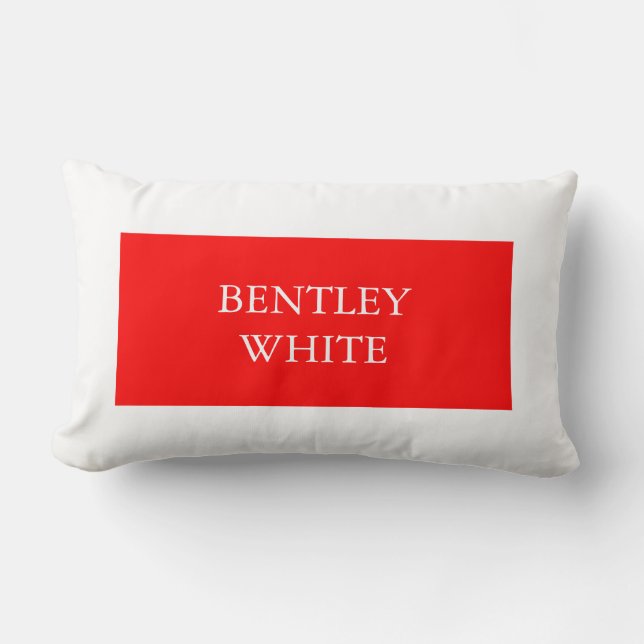 Coussin Rectangle Tendance Rouge Blanc Style Simple Simple Plaque Vo (Recto)
