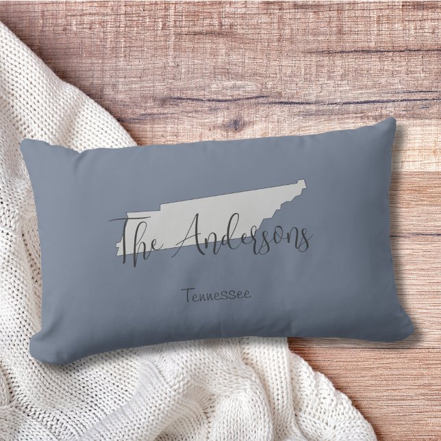 Coussin Rectangle Tennessee State Outline Minimal Thaillow Pillow (Show pride for your state and personalize it!  "love makes this house a home in <your state>")