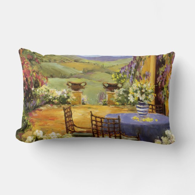 Coussin Rectangle Terrasse de campagne (Recto)