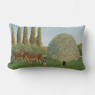 Coussin Rectangle Terre de prairie (Le Pâturage), Henri Rousseau, 19