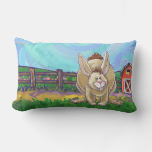 Coussin Rectangle Têtes de lapin mignonnes et Queues