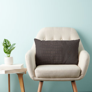 Coussin Rectangle Texture de l'alligator Brown