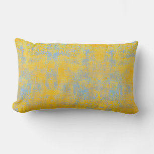 Coussin Rectangle texture en bleu ciel et jaune