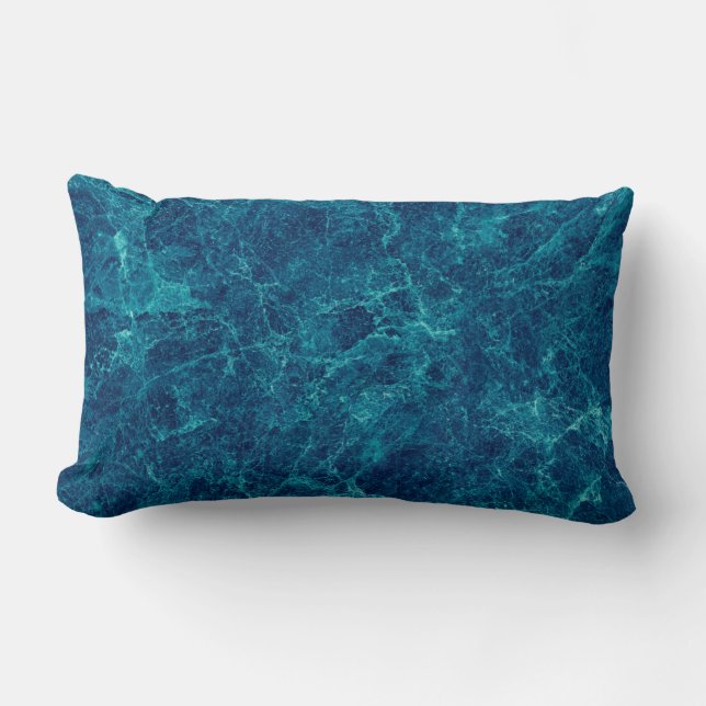 Coussin Rectangle Texture en marbre bleu marine (Recto)