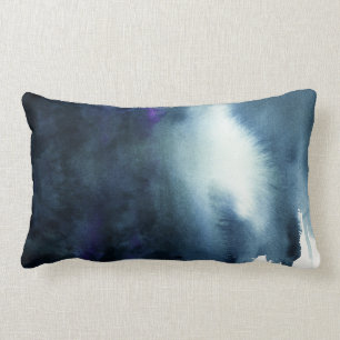 Coussin Rectangle Texture foncée d'aquarelle de bleu marine