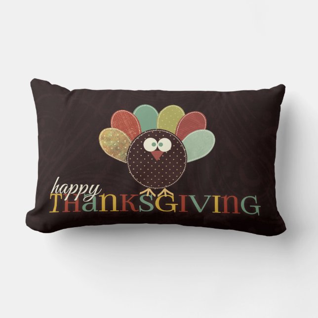 Coussin Rectangle Thankgiving ET Automne avec Monogramme (Recto)