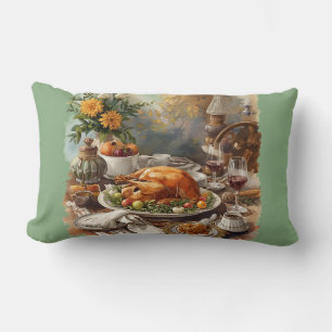 Coussin Rectangle Thanksgiving, Plats Traditionnels, Collecte Famili