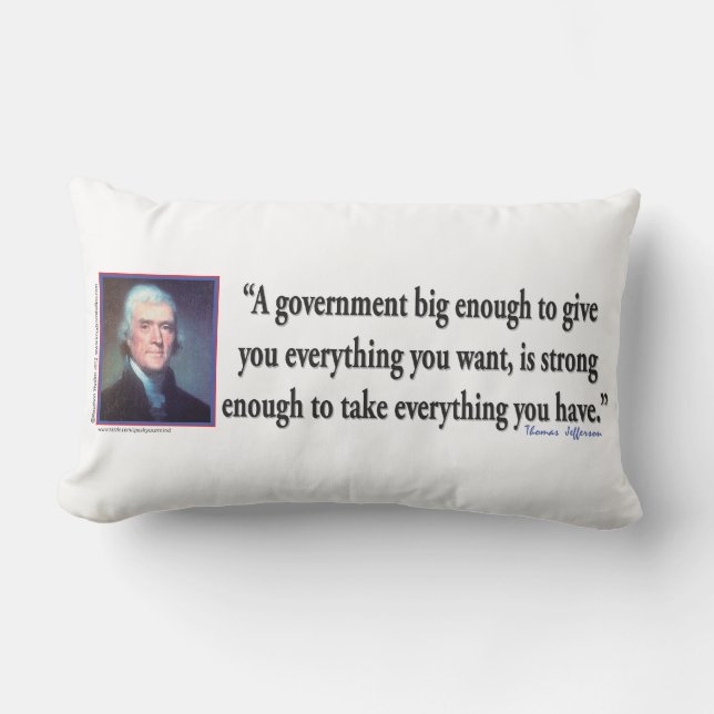 Coussin Rectangle Thomas Jefferson sur un grand gouvernement (Recto)