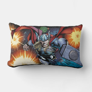 Coussin Rectangle Thor volant dans un panneau de bande dessinée de l