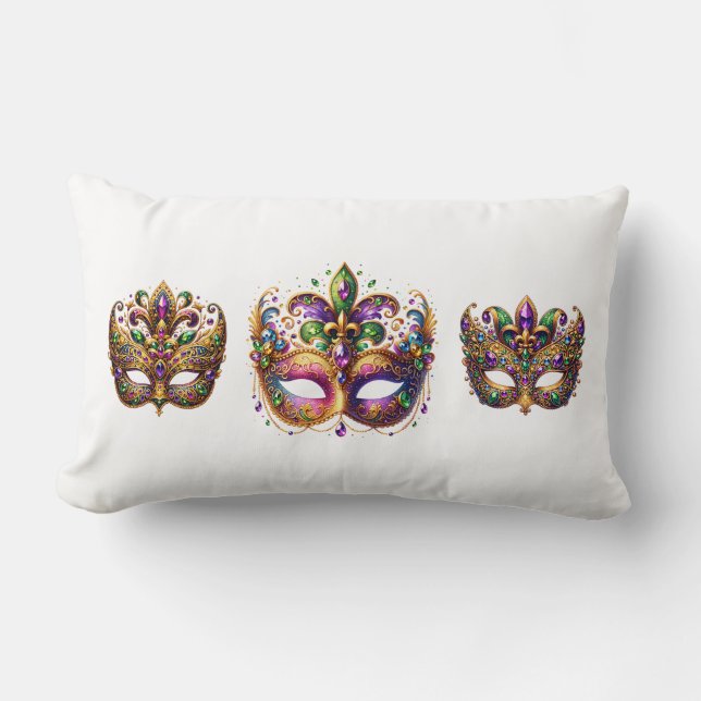 Coussin Rectangle Throw Pillow Mardi Gras (Recto)