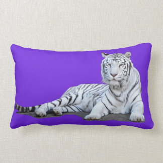 Coussin Rectangle Tigre blanc sur le pourpre