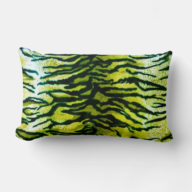 Coussin Rectangle Tigre vert et noir Tigre d'impression Lombaire Lom (Recto)