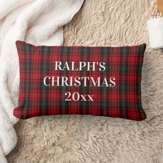 Coussin Rectangle Timeless Tartan Plaid Red Black Ralph Christmas (Couverture)