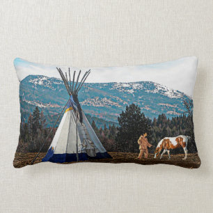 Coussin Rectangle Tipi - Camp d'hiver
