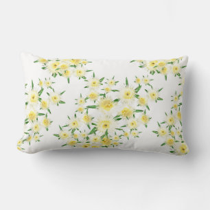 Coussin Rectangle Tissu à motif de feuilles et fleurs de figues acid