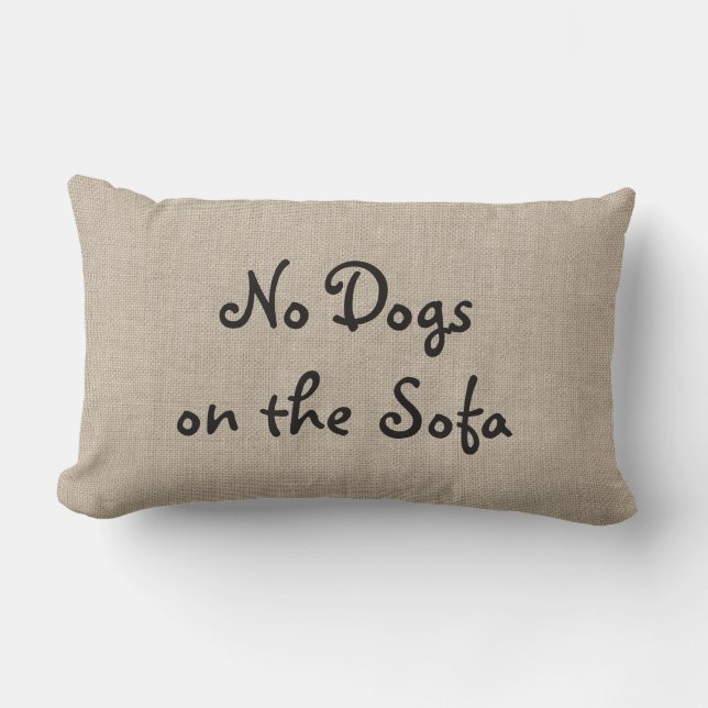 Coussin Rectangle Toile de jute aucuns chiens sur le sofa (Recto)