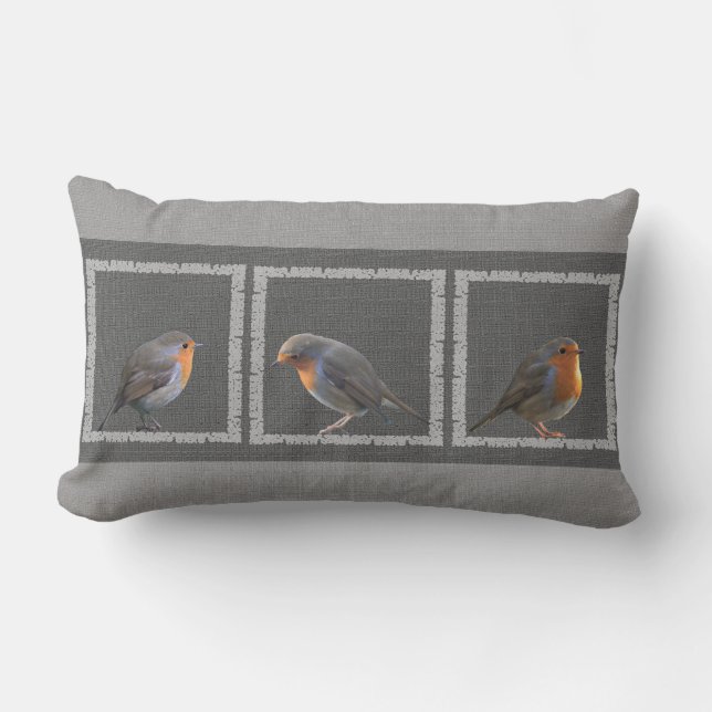 Coussin Rectangle Toile de jute gris-foncé rustique de Robin de (Recto)