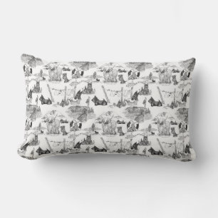 Coussin Rectangle Toile noire de Terrier en ÉCOSSE