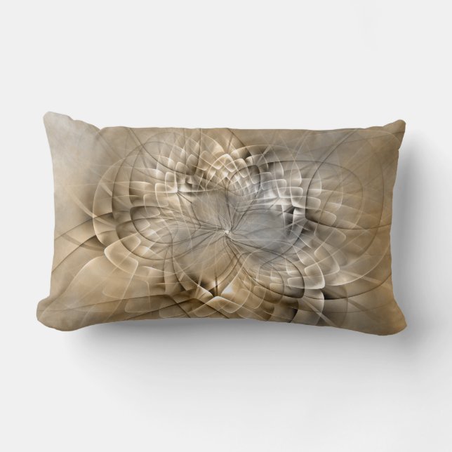 Coussin Rectangle Tons Terre Abstrait Art fractal moderne Texture (Recto)