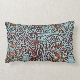 Coussin Rectangle Toolin dans Teal (brun de retour)