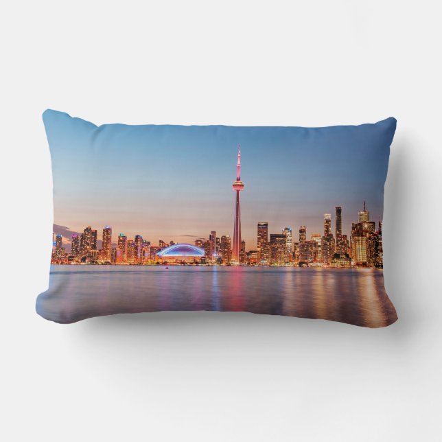 Coussin Rectangle Toronto Skyline au coucher du soleil (Recto)