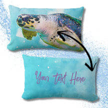 Tortue de mer bleue et violette en aquarelle fauss