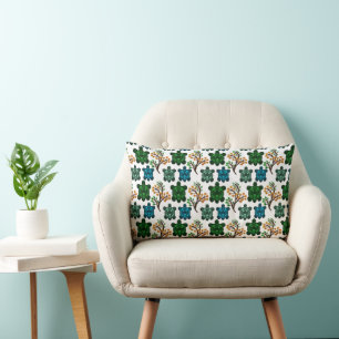 Coussin Rectangle Tortue de mer tropicale motif floral Océan côtie