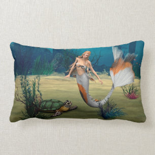 Coussin Rectangle Tortue d'und de sirène d'amis