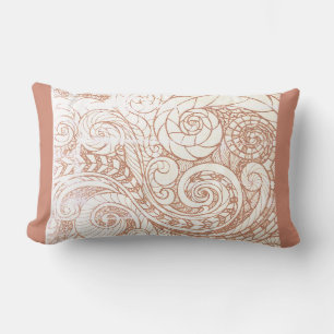 Coussin Rectangle Tourbillon botanique en terre cuite