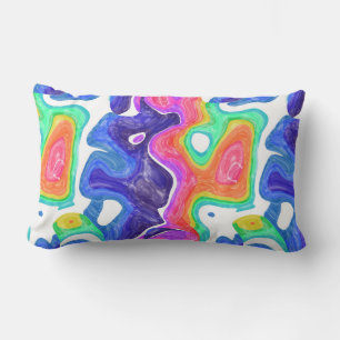Coussin Rectangle tourbillons colorés 